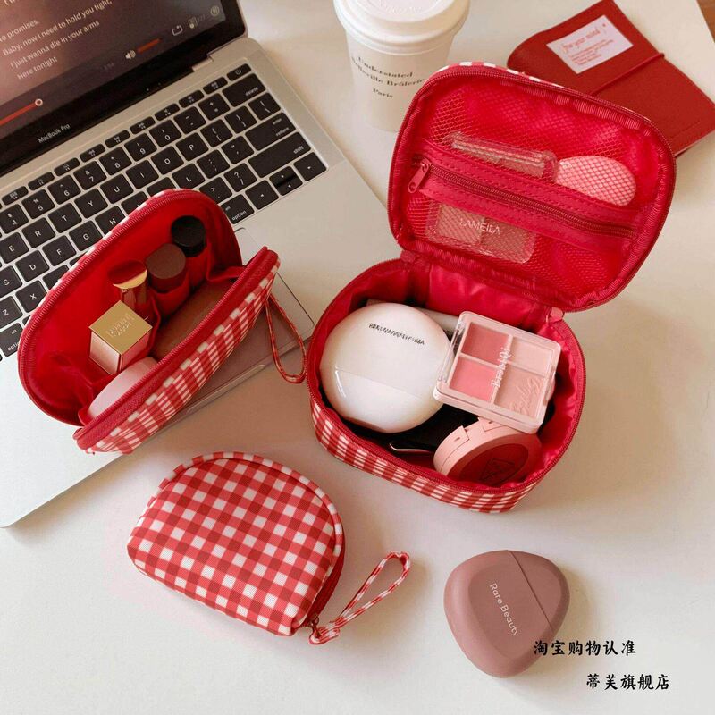 Travel Storage Bag 2026 New Model Women's Portable Plaid Makeup Bag with Compartments Large Capacity Zipper Bag Travel Storage Bag 2026 New Model Women's Portable Plaid Makeup Bag with Compartments Large Capacity Zipper Bag