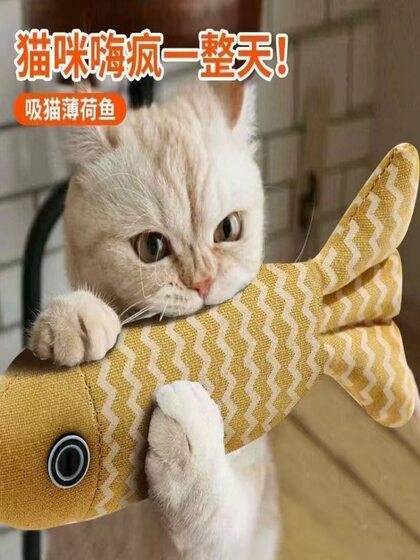 Catnip Cat Toy Fish for Kittens and Young Cats, Self-Entertainment, Boredom Relief, Cat Chewing, Teeth Grinding, Teeth Cleaning, Energy-Consuming, Cat Supplies