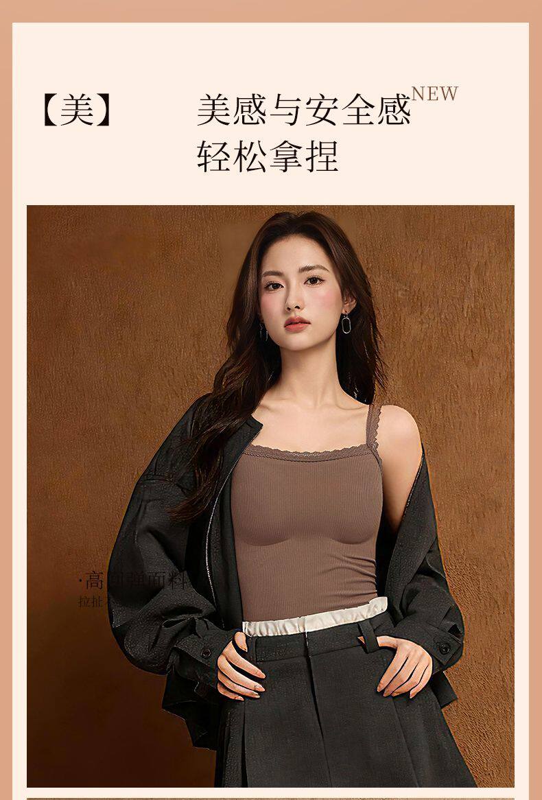 【Expédition directe de Hong Kong】 Bananashow 32A Soutien-gorge en dentelle à col en V avec huile de gingembre antibactérienne, couleur champagne, taille L, 1 pièce, débardeur chaud