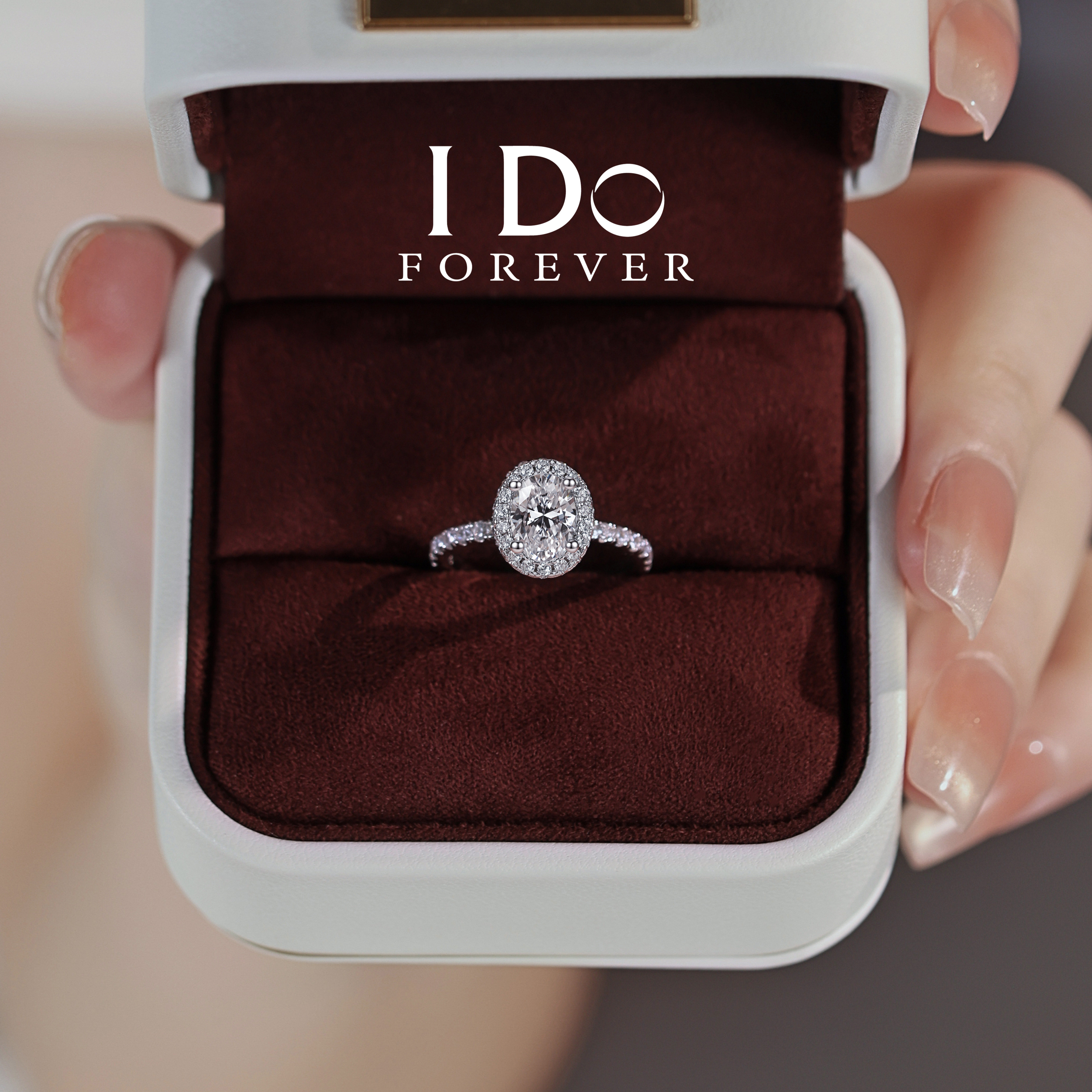 IDO Forever cultured diamond pigeon egg diamond ring