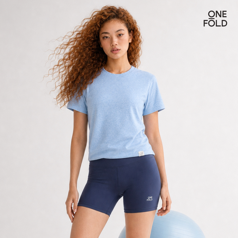 Onefold Wool Skin-Friendly Short-Sleeved Sports Top Casual Breathable Running Fitness Loose Fit for Women Ofsstw0005