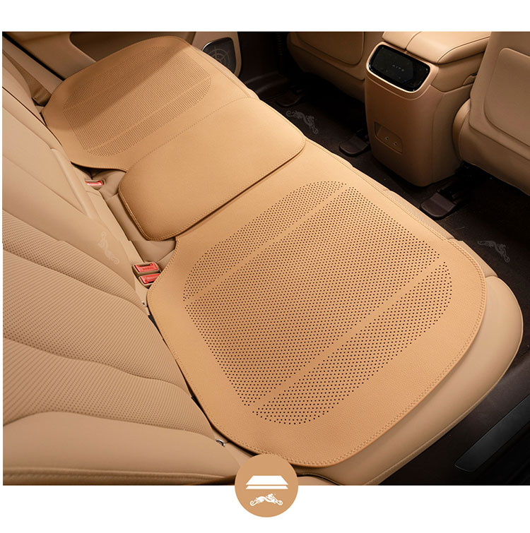 Car Seat Cushion Full-Cover Seat Cover, Universal for All Seasons, Car Interior Mat, Summer Rear Seat Three-Piece Set, Genuine Nappa Leather