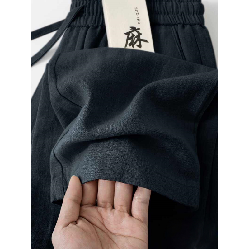 High-End Pure Linen Pants for Men, Summer Thin Loose Wide-Leg Pants, Straight-Leg Men's Casual Pants, Old Money Style Men's Cotton-Linen Trousers High-End Pure Linen Pants for Men, Summer Thin Loose Wide-Leg Pants, Straight-Leg Men's Casual Pants, Old Money Style Men's Cotton-Linen Trousers