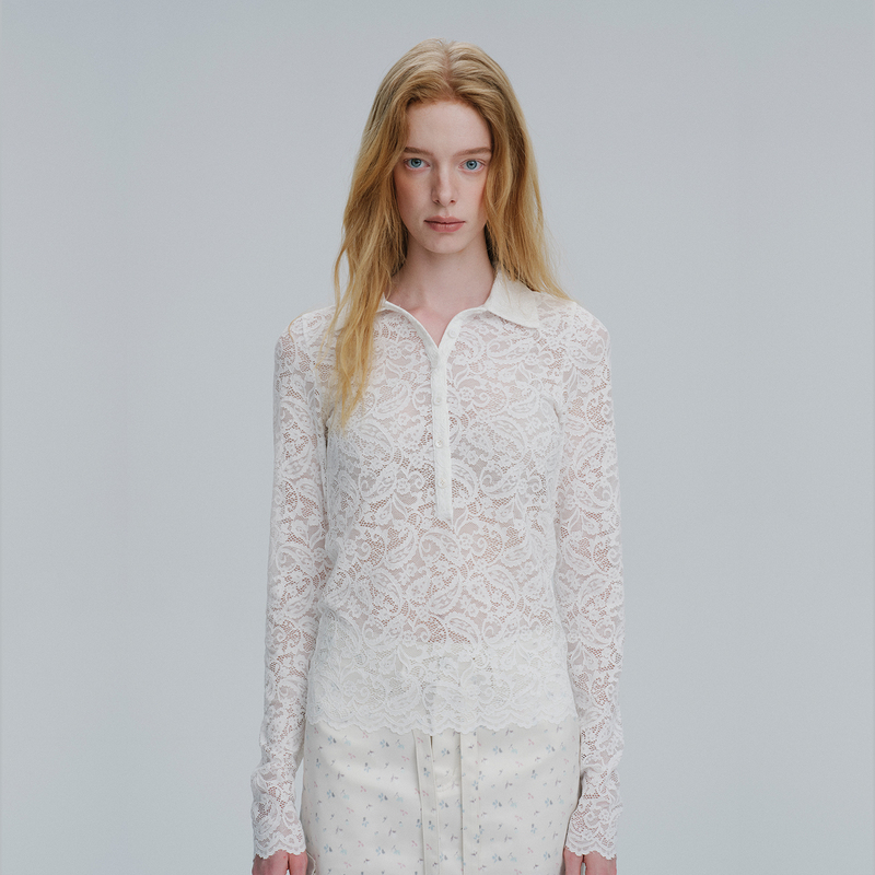 Gigilism_Paisley Lace Polo Top