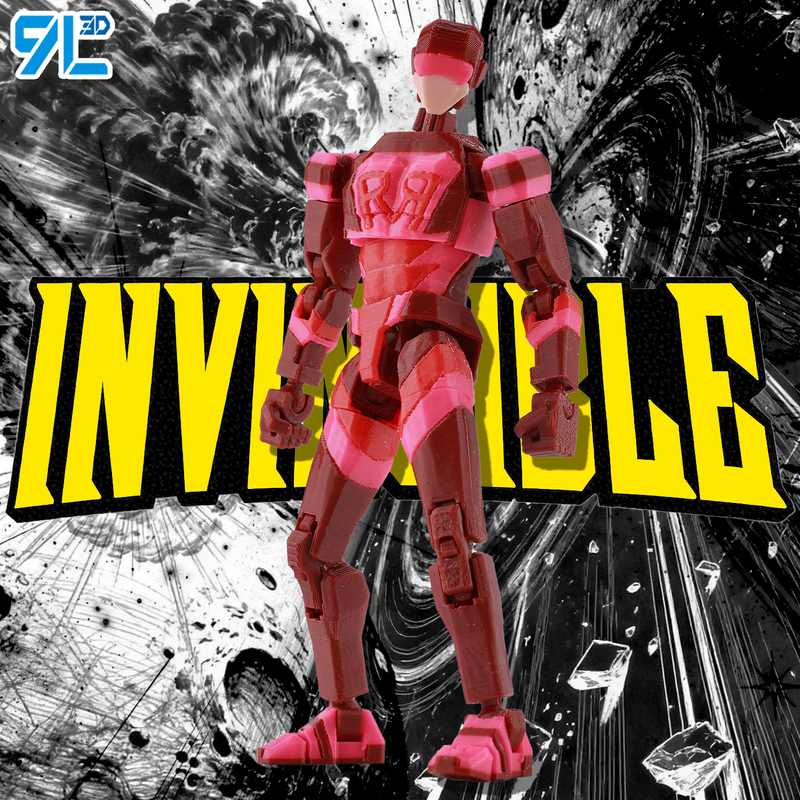 Earth Guardians Red Speed 9L 3D Printed Toy Mark Invincible Hero Model Movable Anime Peripheral Finished Product