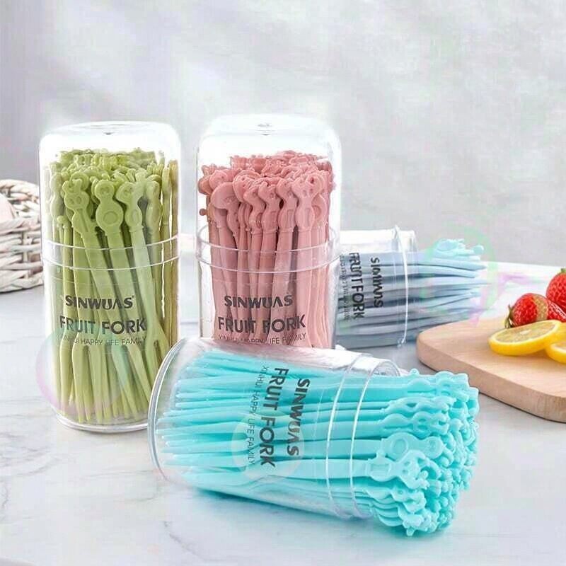 Fruit Set Disposable Thickened Plastic Household Fruit Cake Food-Grade Dessert Snack Cartoon Fork Fruit Set Disposable Thickened Plastic Household Fruit Cake Food-Grade Dessert Snack Cartoon Fork