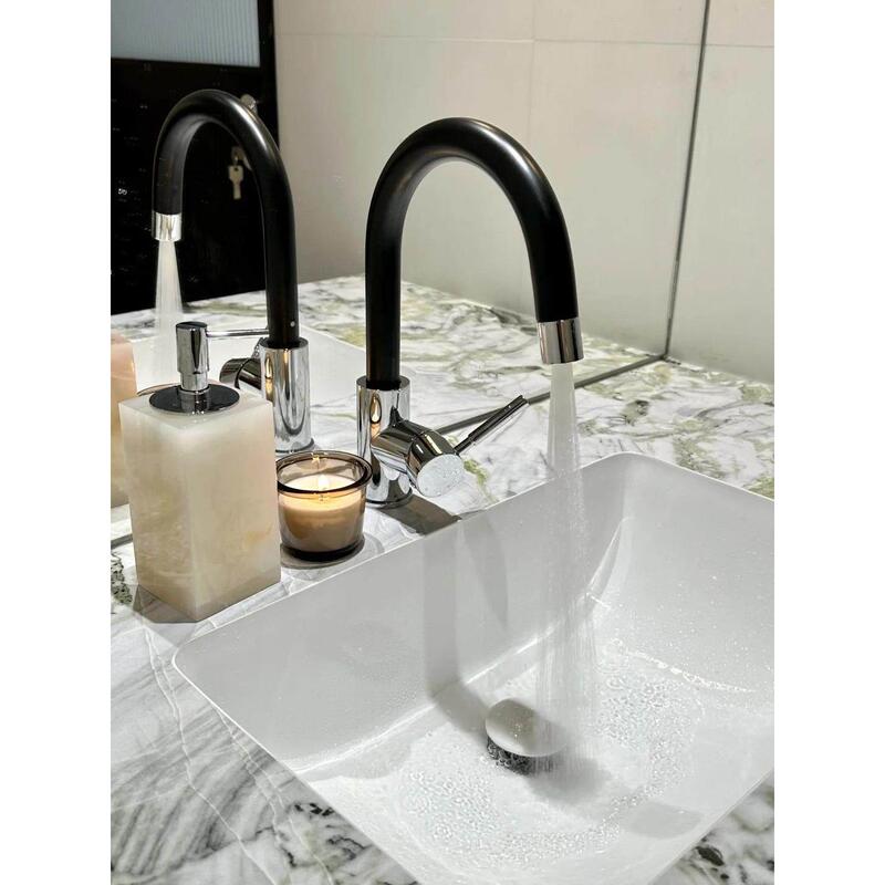 Small U-Shaped Gooseneck Countertop Faucet, Household Dual-Use Hot and Cold Pull-Out Kitchen Faucet