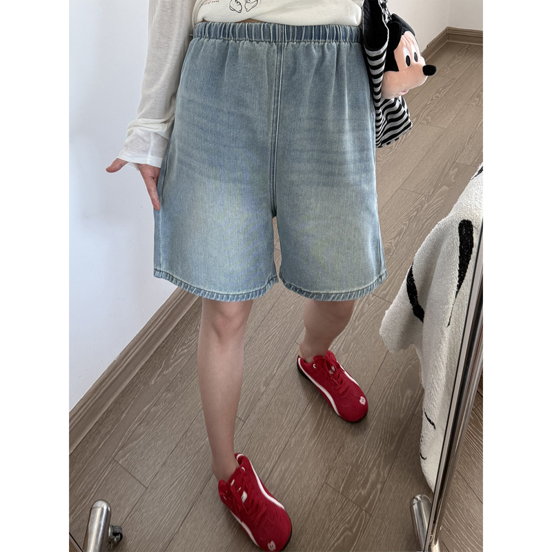 Maternity Shorts for Summer Wear 2026 New Denim Shorts Thin Style Without Belly Support Versatile Wide-Leg Pants Maternity Wear Summer