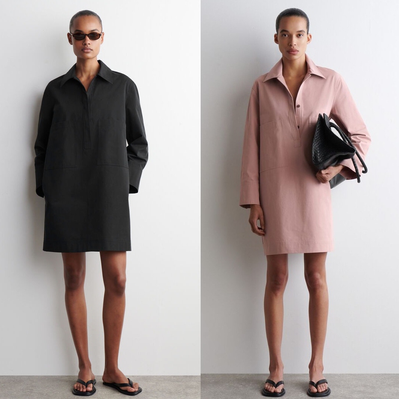Original~~Cs Long-Sleeved Shirt Mini Skirt Dress