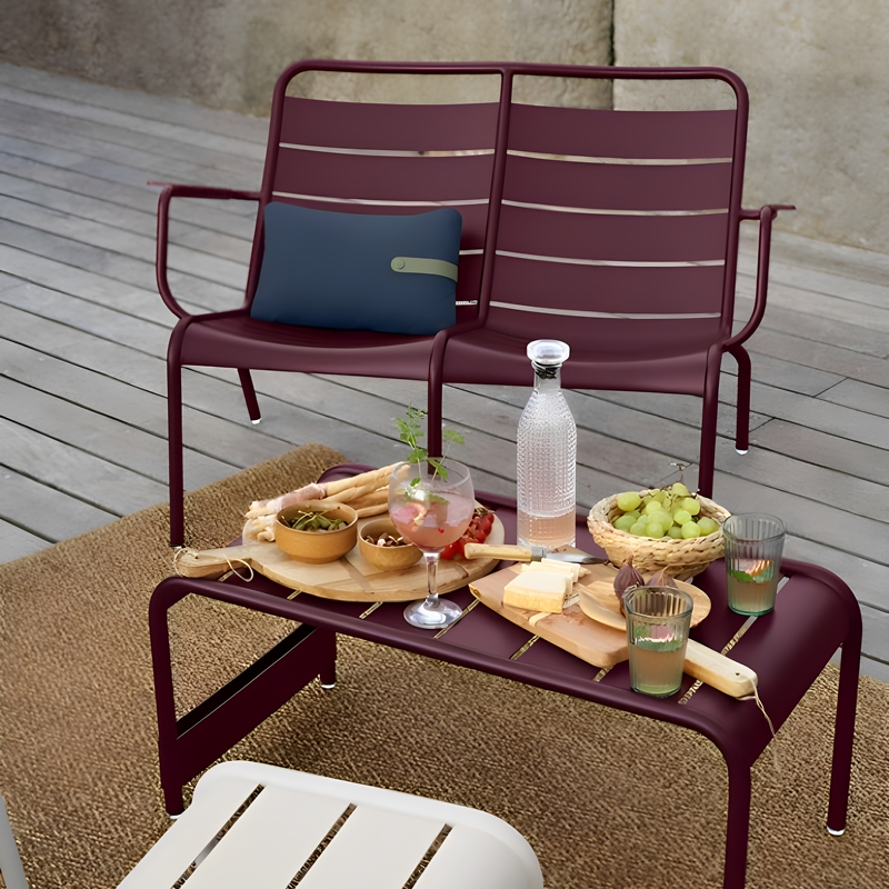 French-Style Dopamine High-End Lounge Chair, Footstool, and Coffee Table Set for Guesthouses and Hotel Outdoor Areas, Aluminum Alloy Waterproof Leisure Chair French-Style Dopamine High-End Lounge Chair, Footstool, and Coffee Table Set for Guesthouses and Hotel Outdoor Areas, Aluminum Alloy Waterproof Leisure Chair