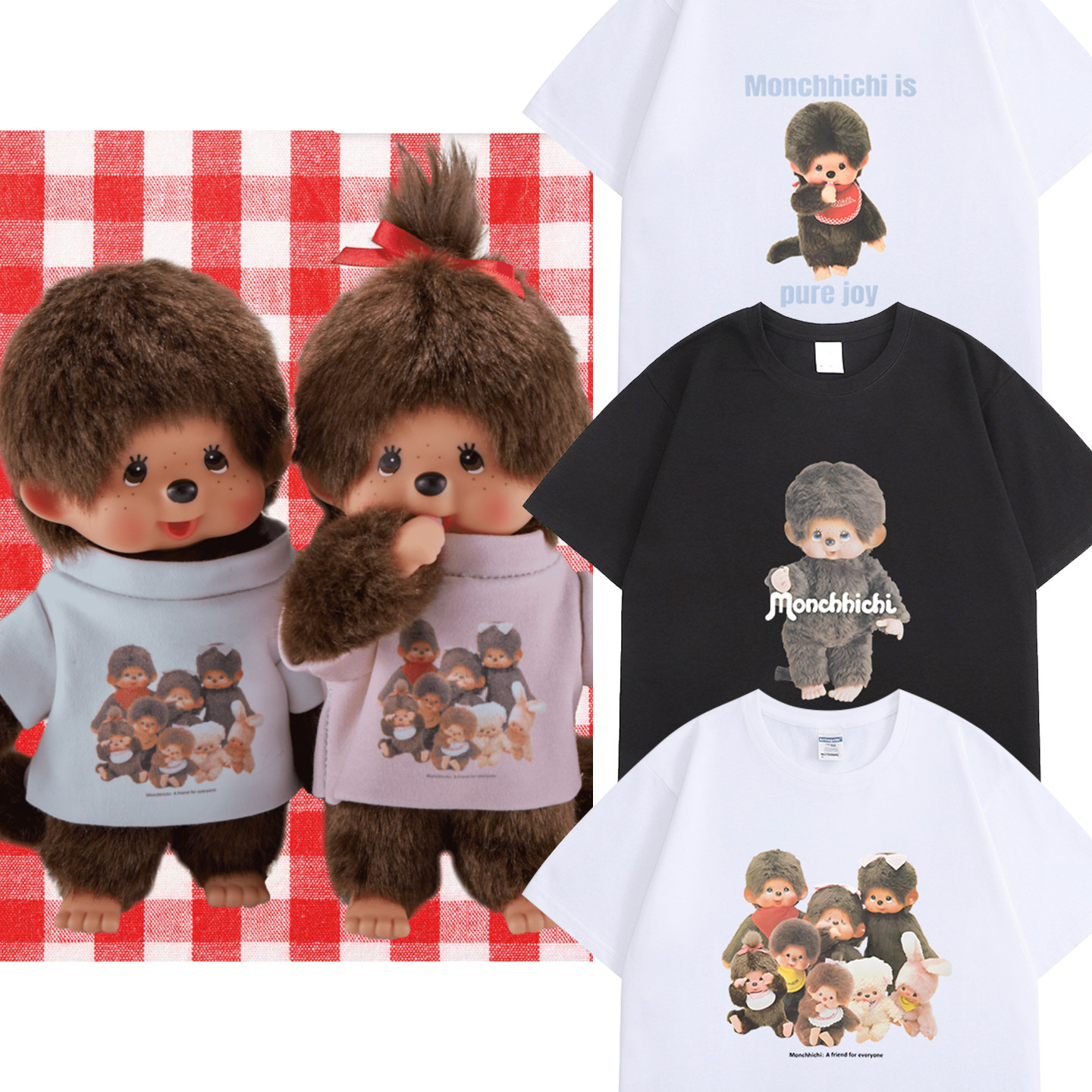 เสื้อยืด Ut X Monchhichi แขนสั้น น่ารักสนุกสนาน แรงบันดาลใจชุด 7 วัน ลายการ์ตูน Monchhichi สำหรับเด็ก