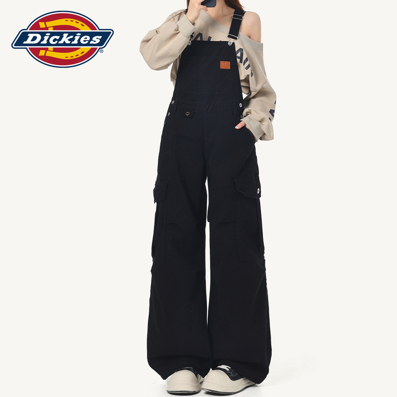 Dickies Black American-Style Overalls Jeans for Women 2026 New Autumn Petite Loose Slimming Wide-Leg Pants Dickies Black American-Style Overalls Jeans for Women 2026 New Autumn Petite Loose Slimming Wide-Leg Pants