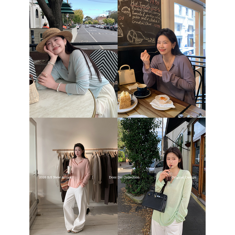 Dcccdic Chen Dian Dian 5/21 20:00【Member Limited Time Discount】Linen Polo Knitwear for Slightly Chubby Figures