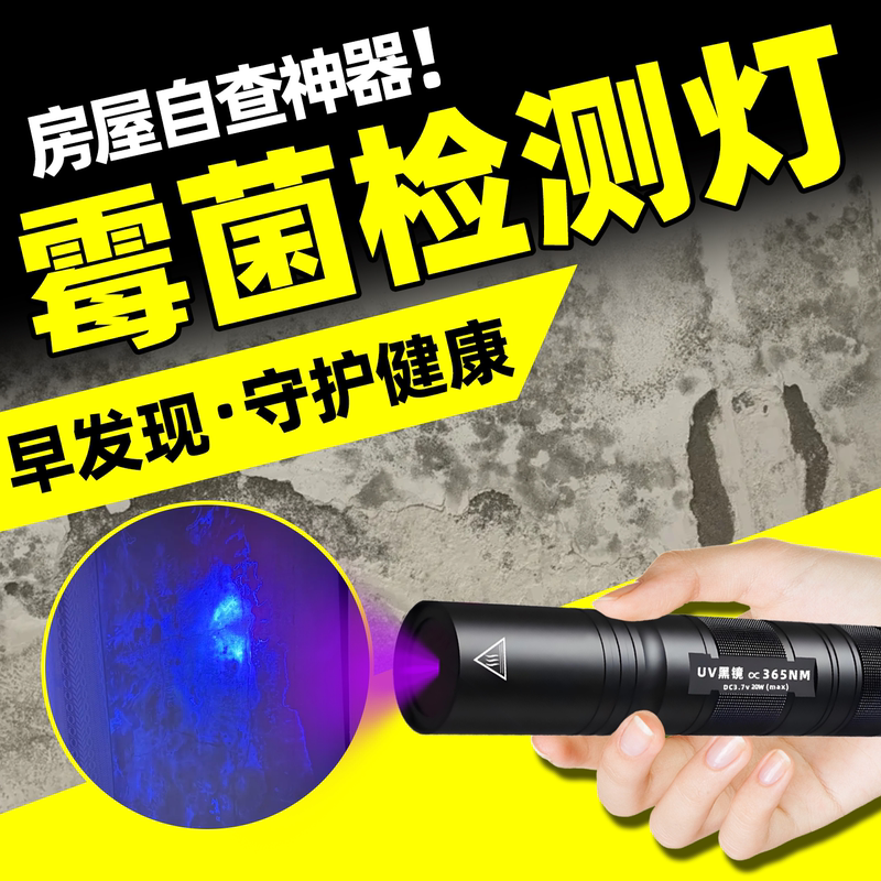 House Mold Detection Lamp, Indoor Air Bacteria Ultraviolet Meter, Cat Urine Stain Mite Hotel Hygiene Checker