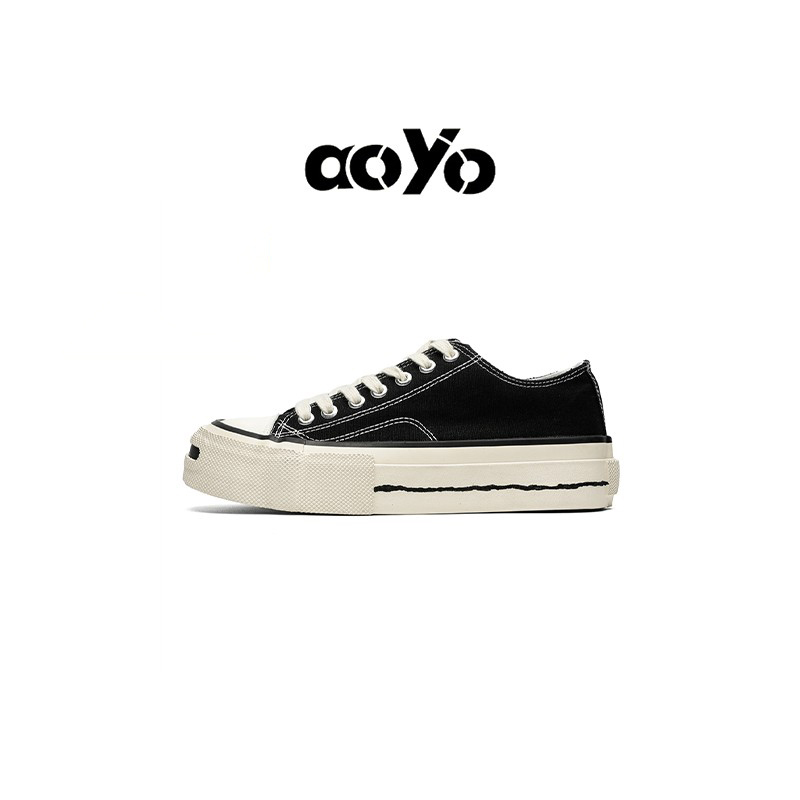 Aoyo's "Smile Wide Open" Series Couple Canvas Shoes Are Fashionable, Versatile for Commuting, Classic, Niche, Thick-Soled Vulcanized Sneakers