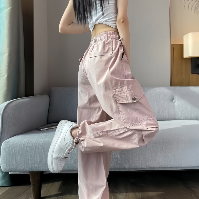 Pink American-Style Quick-Dry Work Pants for Women, Spring and Summer Thin Sports Hiking Pants, Petite Casual Autumn New Style Pants Pink American-Style Quick-Dry Work Pants for Women, Spring and Summer Thin Sports Hiking Pants, Petite Casual Autumn New Style Pants