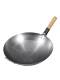 Commercial Iron Wok for High Heat, Non-Stick Frying Pan, Thin Round-Bottom Traditional Wrought Iron Wok, Single-Handle Steel Wok, Uncoated Pan