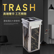 Marble stainless steel hotel trash can Lobby vertical hotel corridor corridor elevator mouth smoke-extinguishing trash can