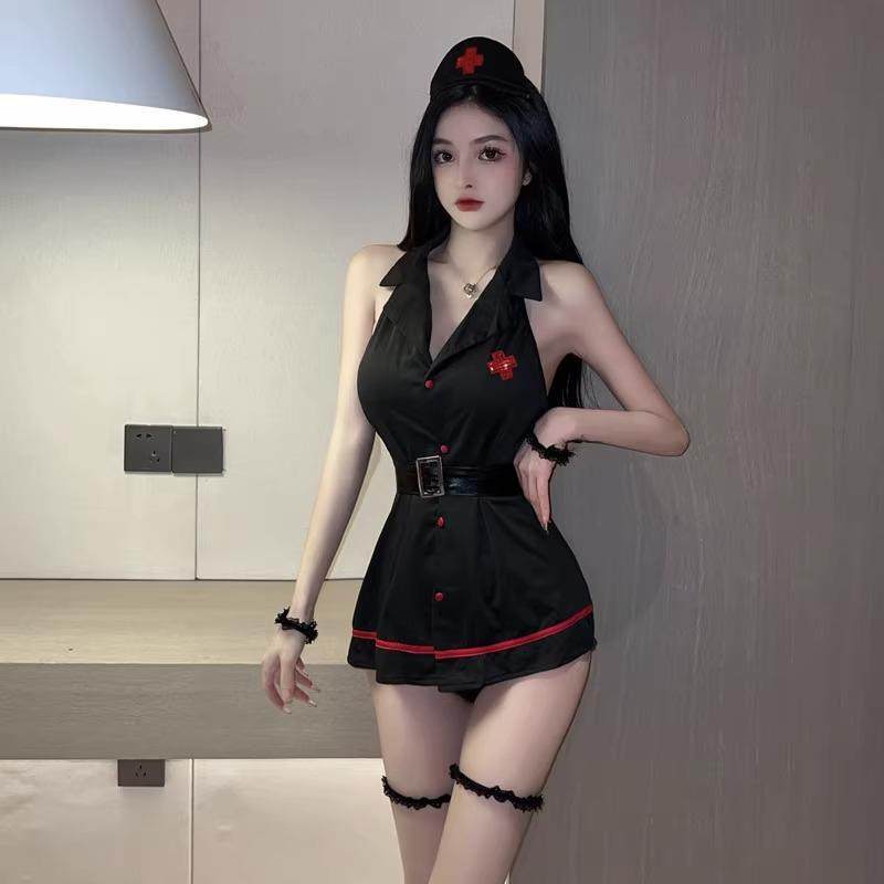 Nurse Cosplay Sexy Uniform Set for Women, Pure Desire Role-Playing Outfit, Revealing and Seductive Hot Lingerie for Women