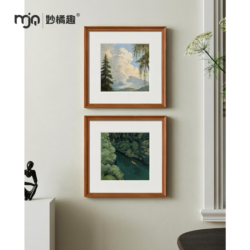 Sugar Color | Ancient-Style Living Room Sofa Background Wall Decorative Painting, Niche Art, High-End Hanging Painting for Dining Room