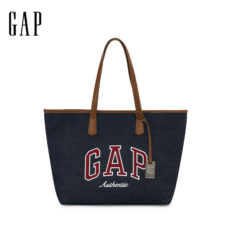 Gap Retro Denim Style Tote Bag Large Capacity Commuter New Shoulder Bag Spliced Pu Vacation Women's Bag Gap Retro Denim Style Tote Bag Large Capacity Commuter New Shoulder Bag Spliced Pu Vacation Women's Bag