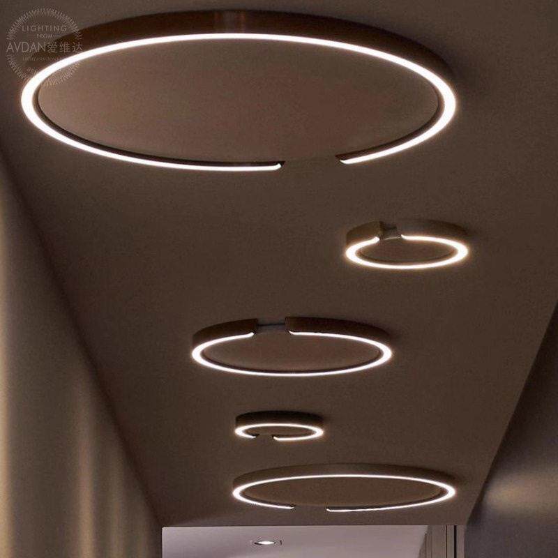 Light luxury minimalist ultra-thin creative German ring round LED ceiling lamp living room bedroom study room decoration C character