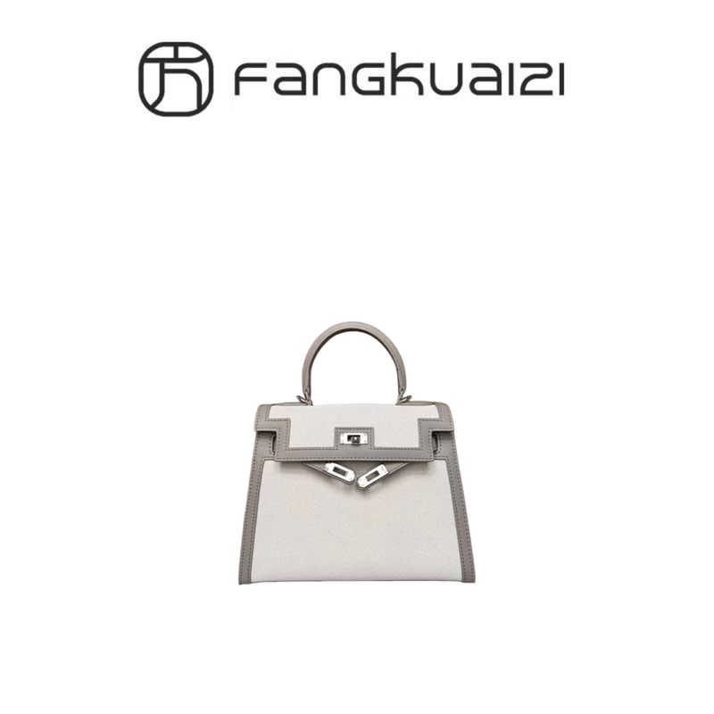 Canvas Patchwork Kelly Bag 25cm Fashionable Commuter Shoulder Crossbody Bag High-End Classic Women's Bag Fb-25