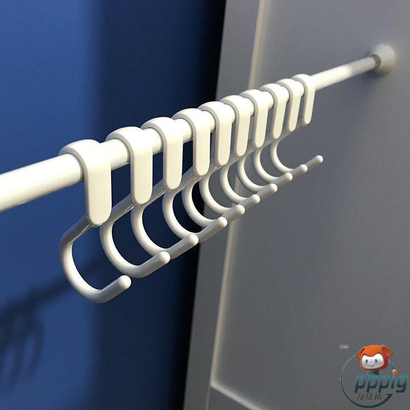 7-Piece Set of Cylindrical Clips, Stainless Steel S Hooks, Windproof Hooks with Clips, Round Tube Anti-Slip Hooks