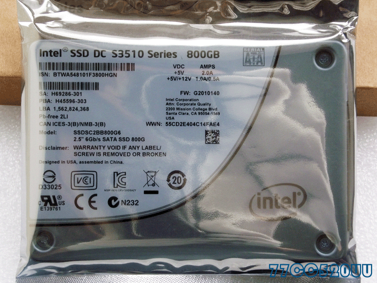 Intel solid state drive Intel 800g SSD DC S3510 Series 2 5 licensed national joint guarantee