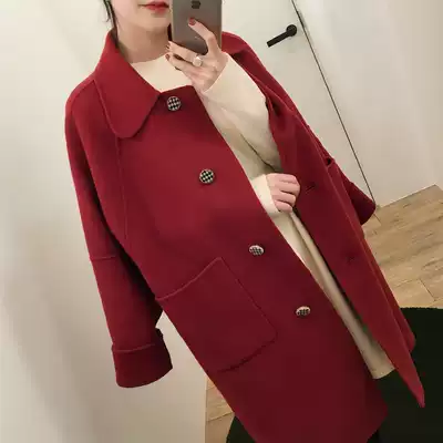 Temperament medium and long version of woolen coat women 2021 autumn and winter New Women Joker Korean version of small cashmere coat tide