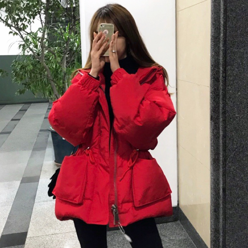 Chao brand short down jacket women's 2021 winter new Korean version of thickened waist slim small white duck down jacket