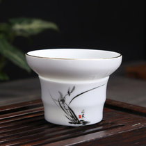 Ceramic tea filter tea leak white porcelain blue and white filter tea filter tea kung fu tea set zero with tea funnel