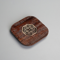 Ebony cup holder tin solid wood cup holder heat insulation coaster tea cup pad solid wood tea cup holder kung fu tea set tea ceremony accessories