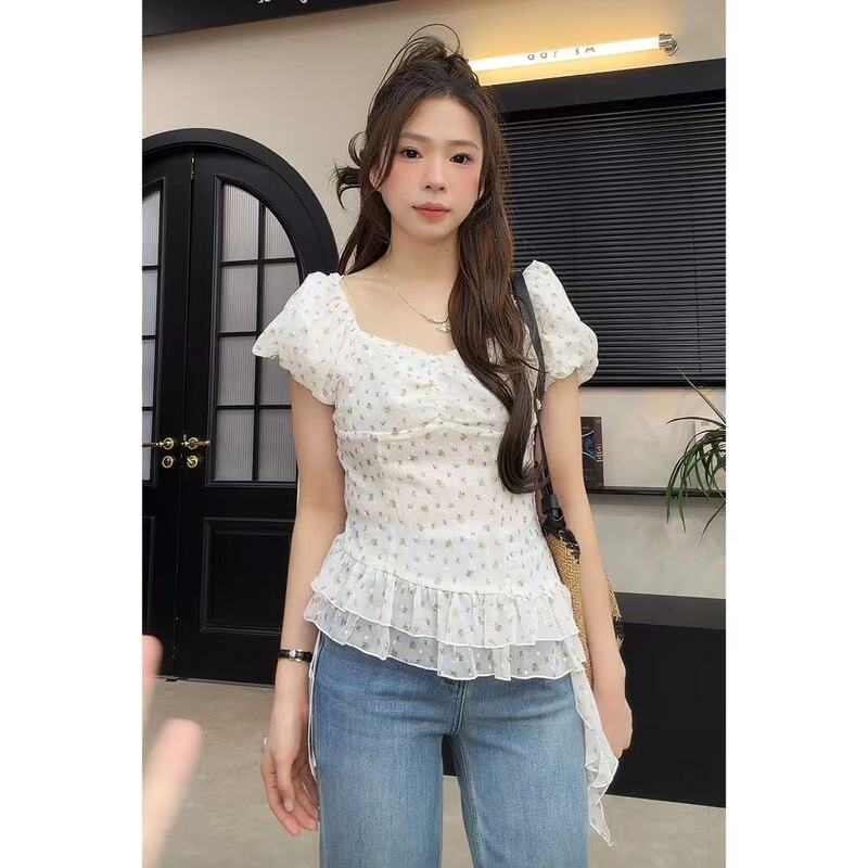 Xibei'Er [Hangzhou Mitie] In-Stock Benefits 06.07 Short-Sleeve Top for Women 1719 Limited Purchase for Orders