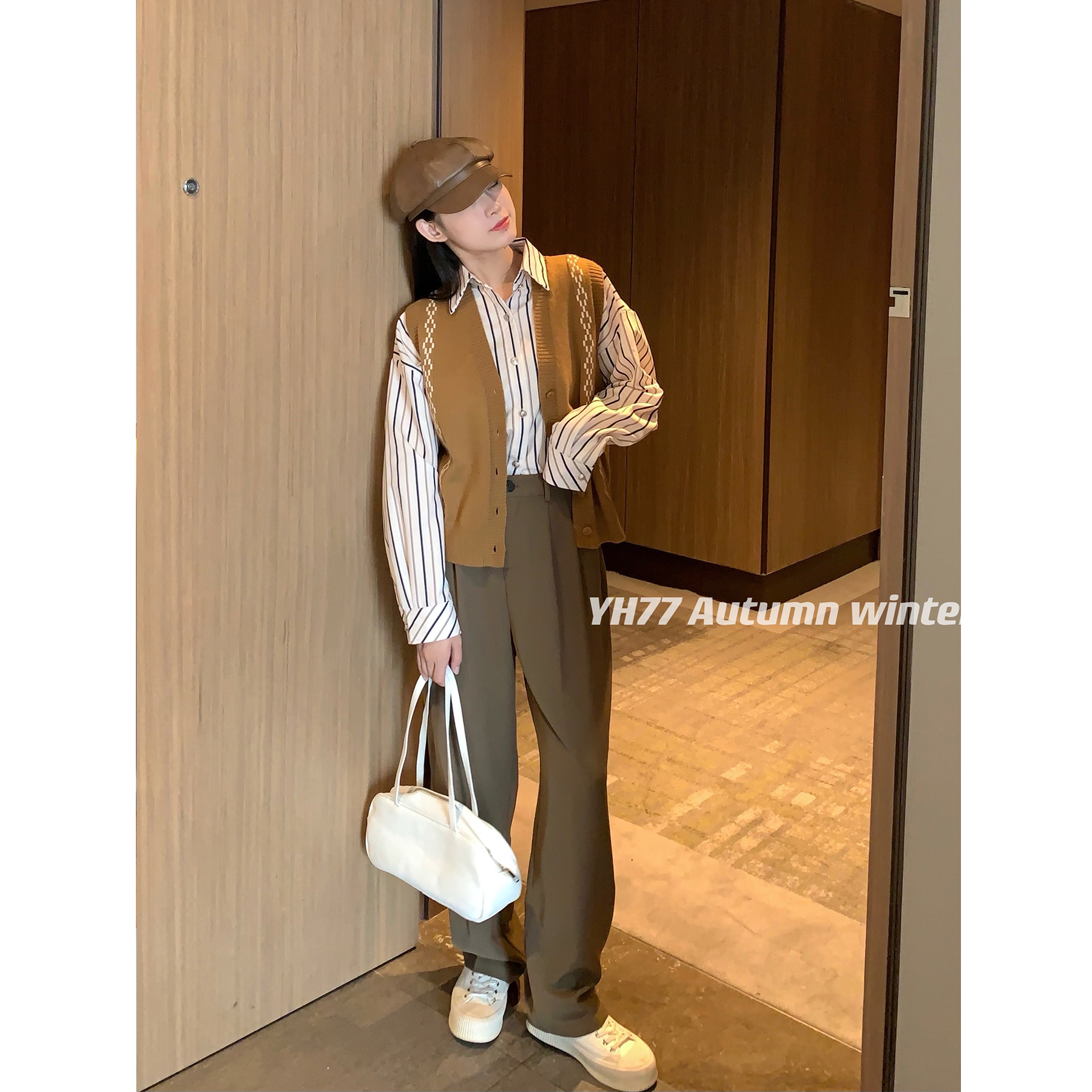 YH77 high waist wide leg western dress pants female spring autumn new loose display slim fit drag land 100 lap straight tube long pants