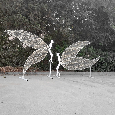 New Wedding Props Iron Art Pixie Butterfly Small Elves Suspended Ceiling Large Windows Showcase of Pendulum Stage Arrangement