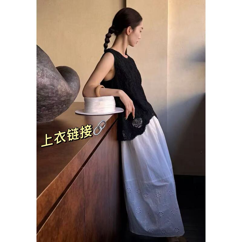 7510/"Dreamland" High-End Relaxed Lace Embroidered Sleeveless Top 6.5