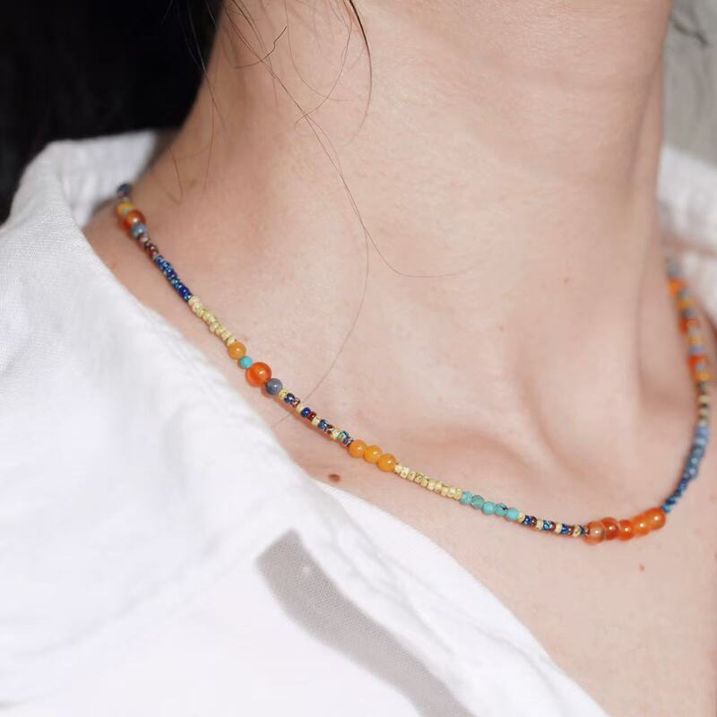 "Bohemian" Niche Luxury Natural Stone Beaded Necklace 5.15