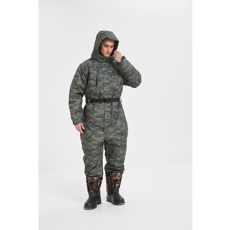 Camouflage High-End Thick Warm Camouflage Cotton Jacket, Outdoor Fishing Cold-Proof Clothing, One-Piece Cotton Jacket, Windproof and Waterproof Cotton Jacket