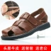 2018 dép mới nam da nam da baotou giày đi biển trung niên dép da trung niên cha dép giày nam công sở Sandal