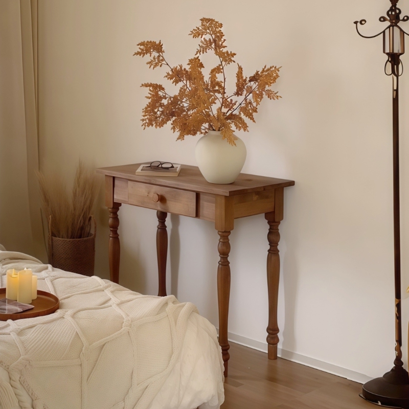 American-Style Vintage Solid Wood Entryway Table, Home Bedroom Dressing Table, Mid-Century Minimalist Style with Drawers, Desk, Farmhouse Table American-Style Vintage Solid Wood Entryway Table, Home Bedroom Dressing Table, Mid-Century Minimalist Style with Drawers, Desk, Farmhouse Table