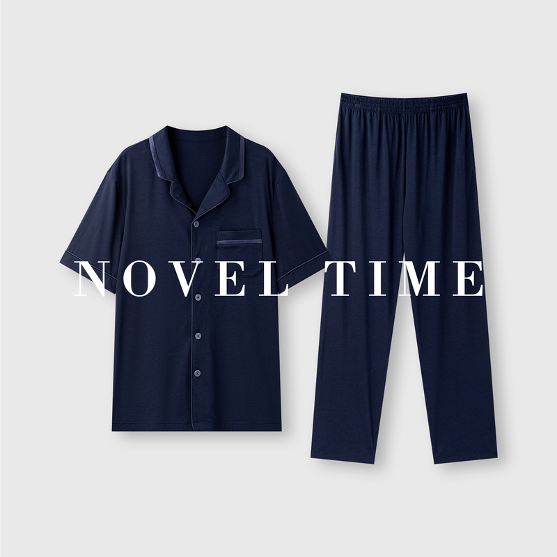 Shangshang Sunny Lyocell Cotton Lapel Short Sleeve Skin-Friendly Men's Homewear 32Cw180629C