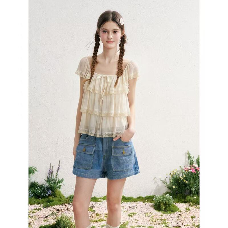 Xibei'Er [Thousand-Layer Snow × Hangzhou Northern Cherry Blossom] in Stock Benefit 07.23 Tank Top Women's 21057
