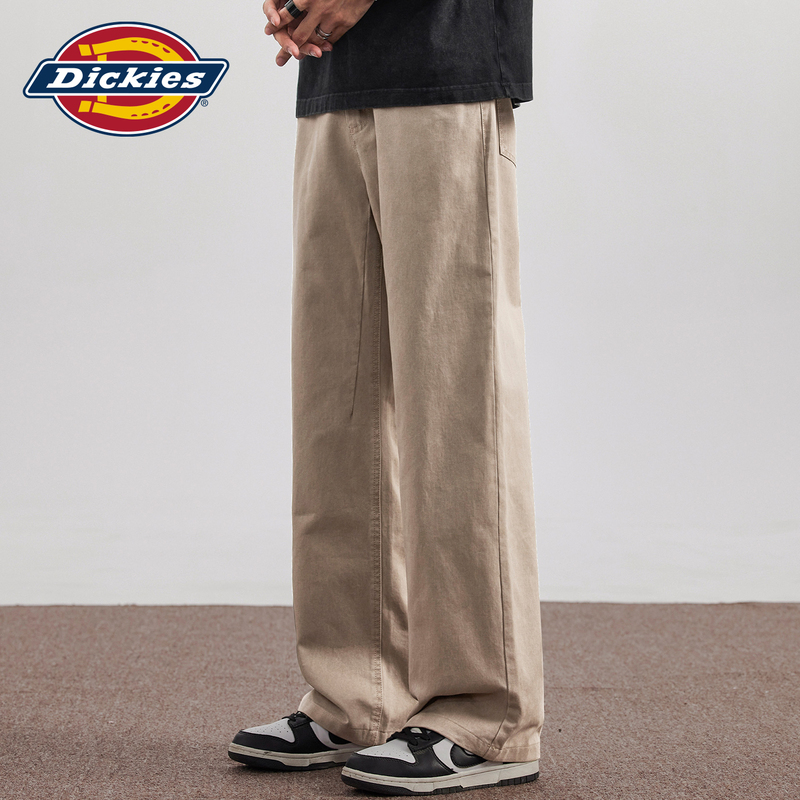 Dickies Men's Khaki Straight-Leg Pants, Autumn American Style Cleanfit Drapey Simple Loose Casual Pants Dickies Men's Khaki Straight-Leg Pants, Autumn American Style Cleanfit Drapey Simple Loose Casual Pants