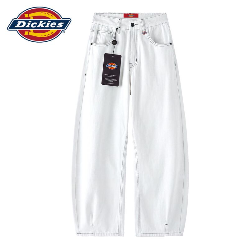Dickies American Style Trendy White Scimitar Jeans for Men 2026 Autumn New Loose Versatile Straight-Leg Pants