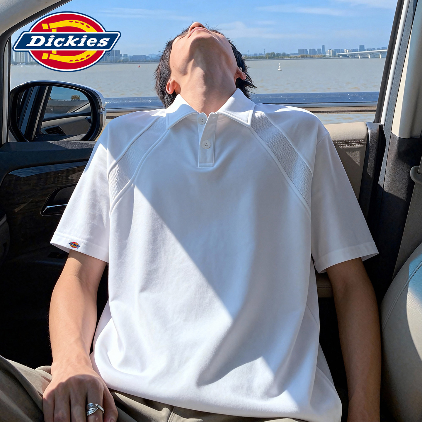 Футболка-поло американского бренда outdoor tide от Dickies, мужская летняя дышащая объемная свободная тонкая футболка с короткими рукавами и отворотом