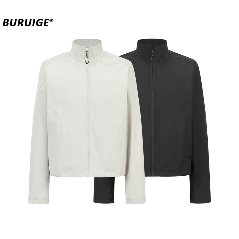 Buruige Autumn Minimalist Stand Collar Zipper Jacket Men's Short Cleanfit Light Mature High-End Versatile Coat Buruige Autumn Minimalist Stand Collar Zipper Jacket Men's Short Cleanfit Light Mature High-End Versatile Coat