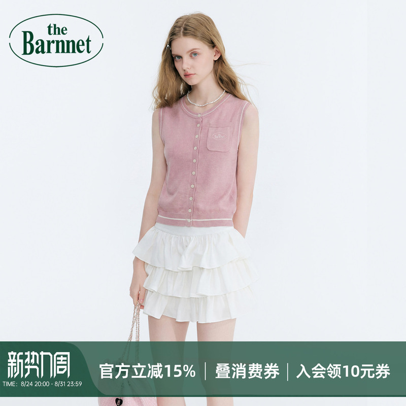 [Official Genuine Product] Thebarnnet Eight Milk Short Knitted Vest Women's Summer Sleeveless Tank Top