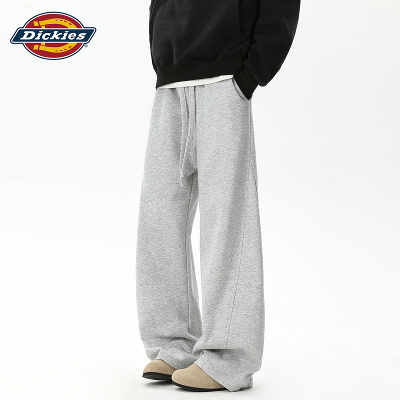 Dickies Gray Heavyweight Curved Hem Sweatpants for Men, Autumn Trendy American Style Loose Straight-Leg Sports Casual Long Pants Dickies Gray Heavyweight Curved Hem Sweatpants for Men, Autumn Trendy American Style Loose Straight-Leg Sports Casual Long Pants