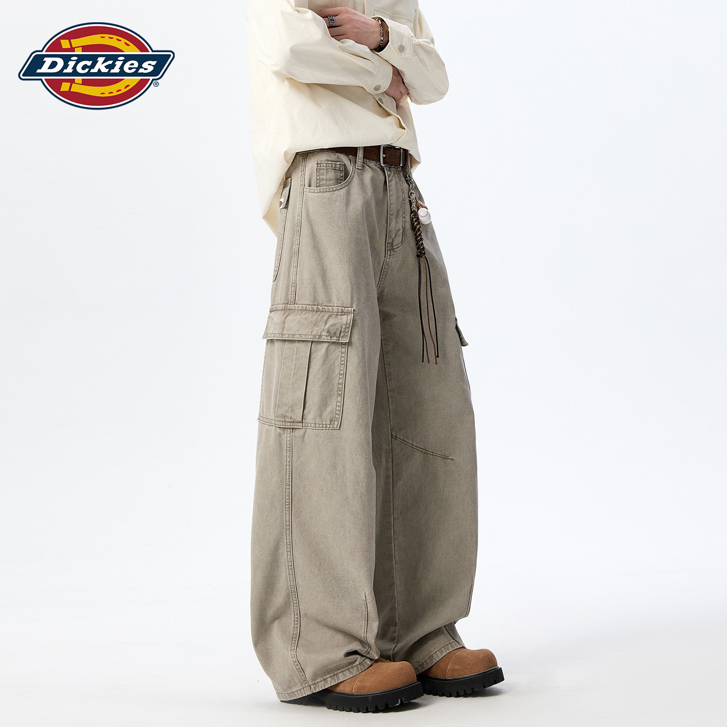 Dickies美式大口袋工装裤子男春秋季新款宽松阔腿设计感休闲长裤